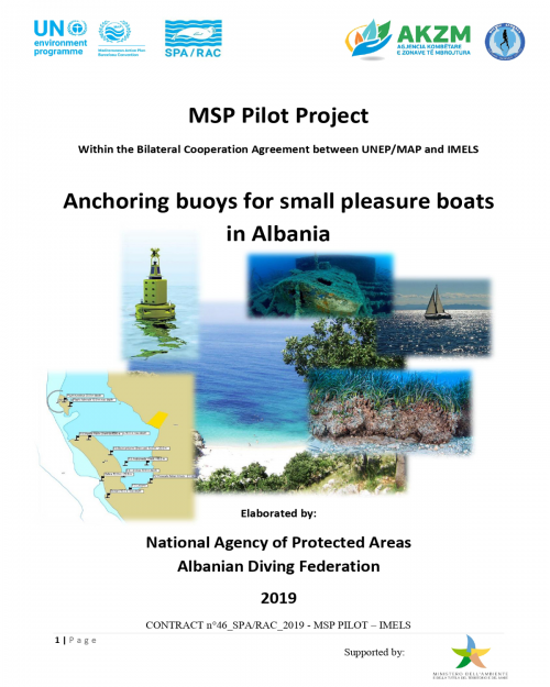 Anchoring buoys for small pleasure boats in Albania